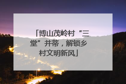 博山茂岭村“三堂”并蒂，解锁乡村文明新风